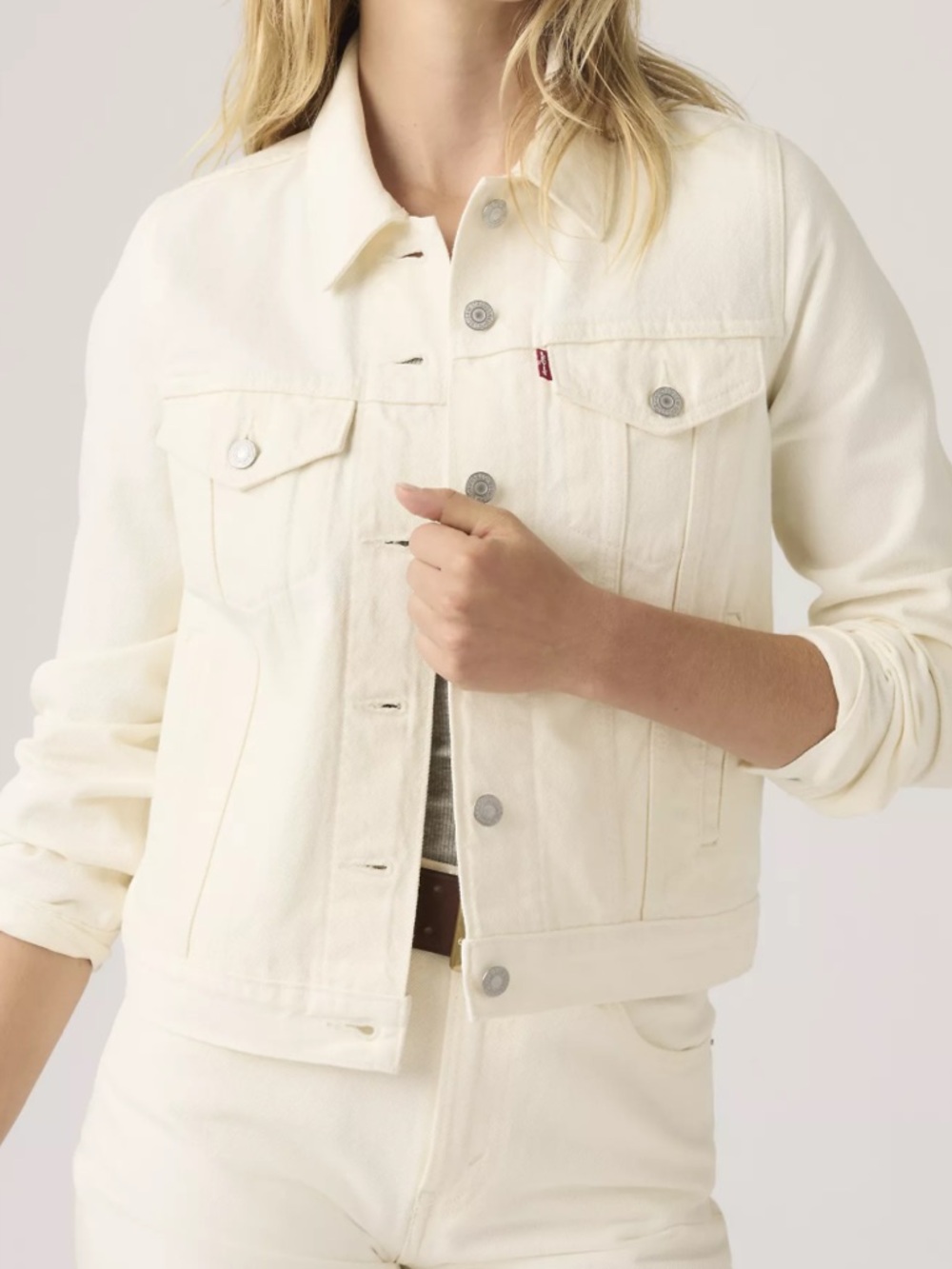 Levi’s Original Trucker Jacket Classic Vanilla White Denim Western Americana S